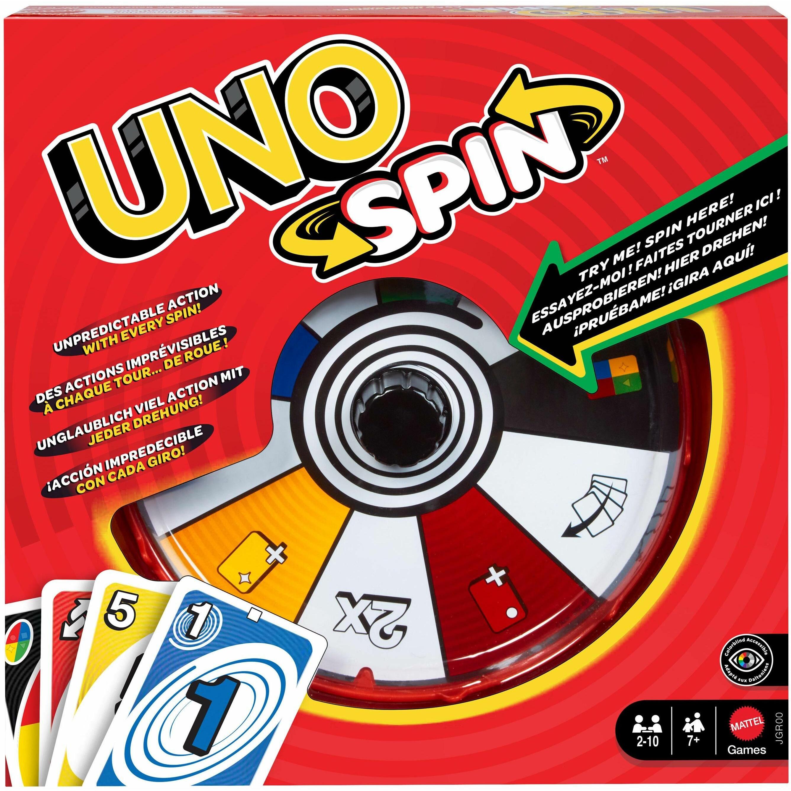 Mattel Games Multicolore Uno Spin (Multilingue, 2 - 10 Giocatori)
