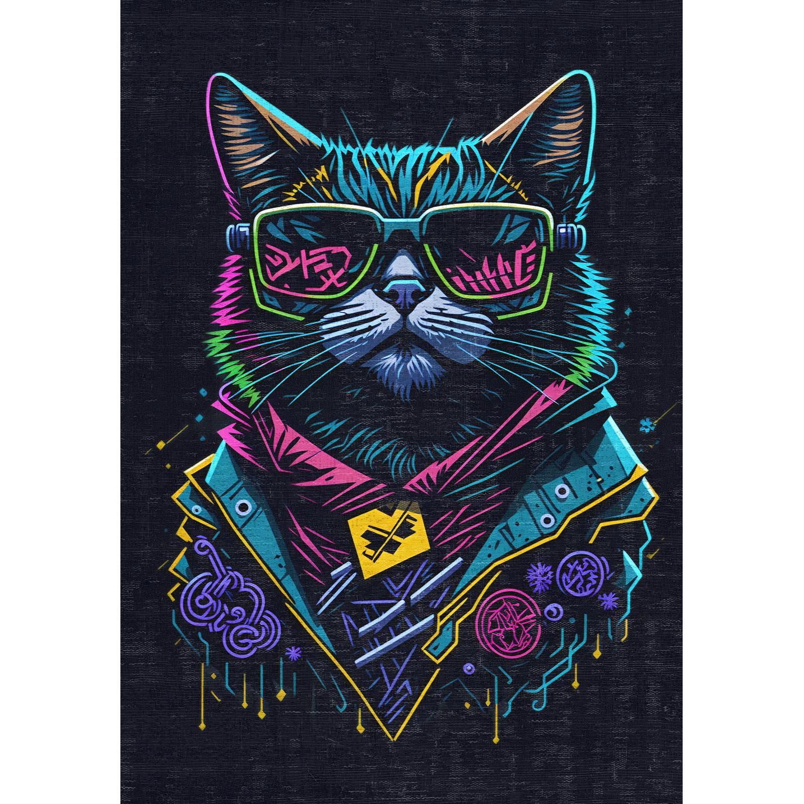 Bamyum, Tappetino da gioco, Blackcat Bedruckter Gaming Teppich Chenille-Druck Maschinell Hergestellt 120 x 180 cm (180 x 120 cm)