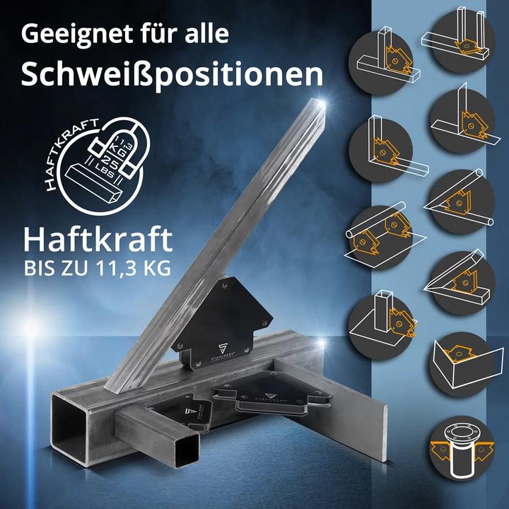 Produktbild Stahlwerk 12er Set Schweisswinkel Magnet 11,3kg 25lbs Schweissmagnet