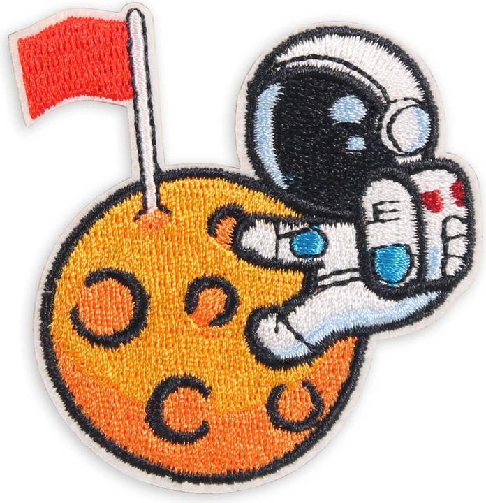 PhoneLook Autocollant sticker pour téléphone/tablette/ordinateur brodé en 3D Astronaut climbing moon