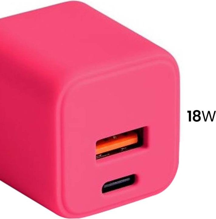 Actual product image Forever COLORUM wall charger USB-A + USB-C PD 30W CLS30-AC-02 xMagenta (30 W, 2 ports)