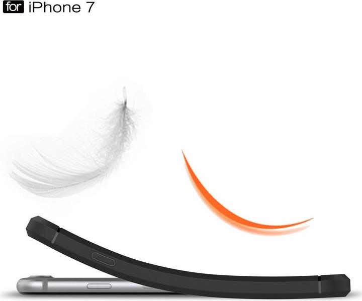 Image du produit Cover-Discount Étui en caoutchouc de silicone Aspect métal-carbone (Apple iPhone 8, Apple iPhone SE, Apple iPhone 7)