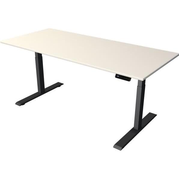 Kerkmann, Schreibtisch, Move 2 höhenverstellbarer Schreibtisch weiss rechteckig T-Fuss-Gestell grau 180,0 x 80,0 cm