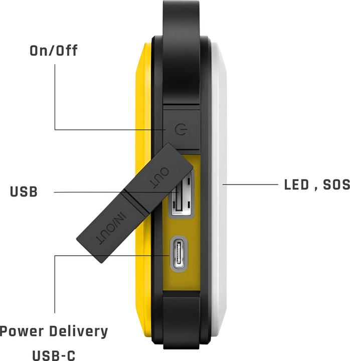 Produktbild Tactical Badass 10050mAh / Powerbank / mit LED-Licht / USB-A / USB-C (10050 mAh, 15 W)