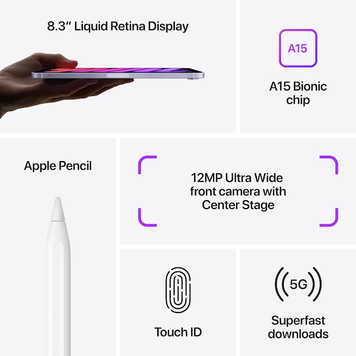 Produktbild Apple iPad mini 2021 (6.Gen) (5G, 8.30", 64 GB, Starlight)