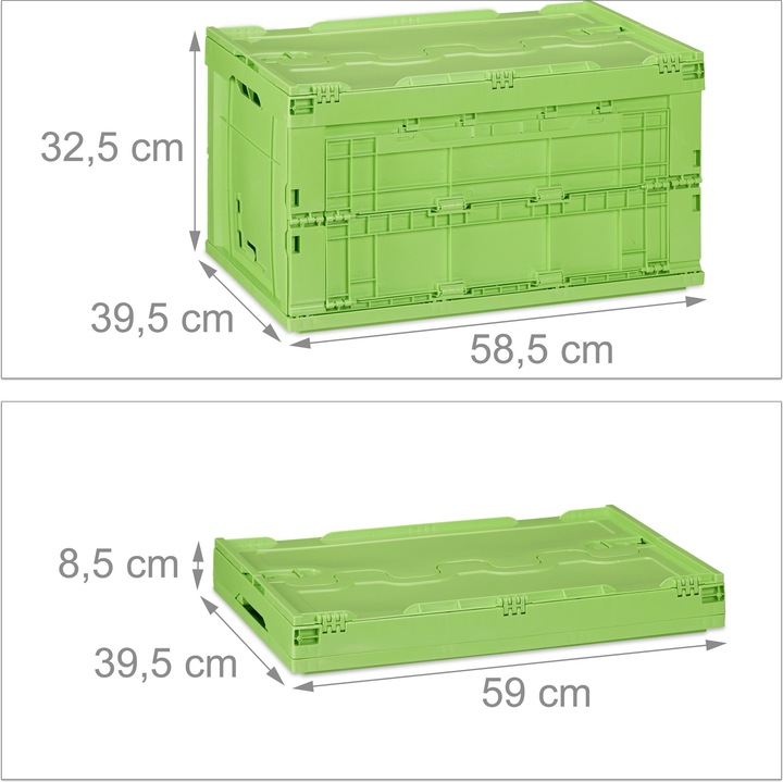 Produktbild Relaxdays Transportbox (58.5 x 39.5 x 32.5 cm, 75 l)