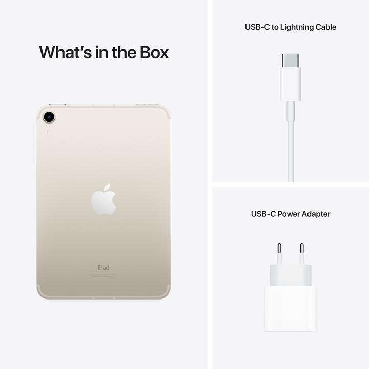 Produktbild Apple iPad mini 2021 (6.Gen) (5G, 8.30", 256 GB, Starlight)