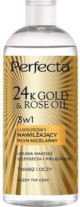 Actual product image Perfecta 24k Gold Rose Oil Micellar Liquid 400ml - Cleansing And Hydrating (Micelle water, 400 ml)