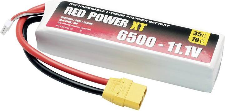 Immagine prodotto Red Power Modellbau-Akkupack LiPo 11.1 V 6500 mAh 35 C Softcase XT90 (11.10 V, 6500 mAh)