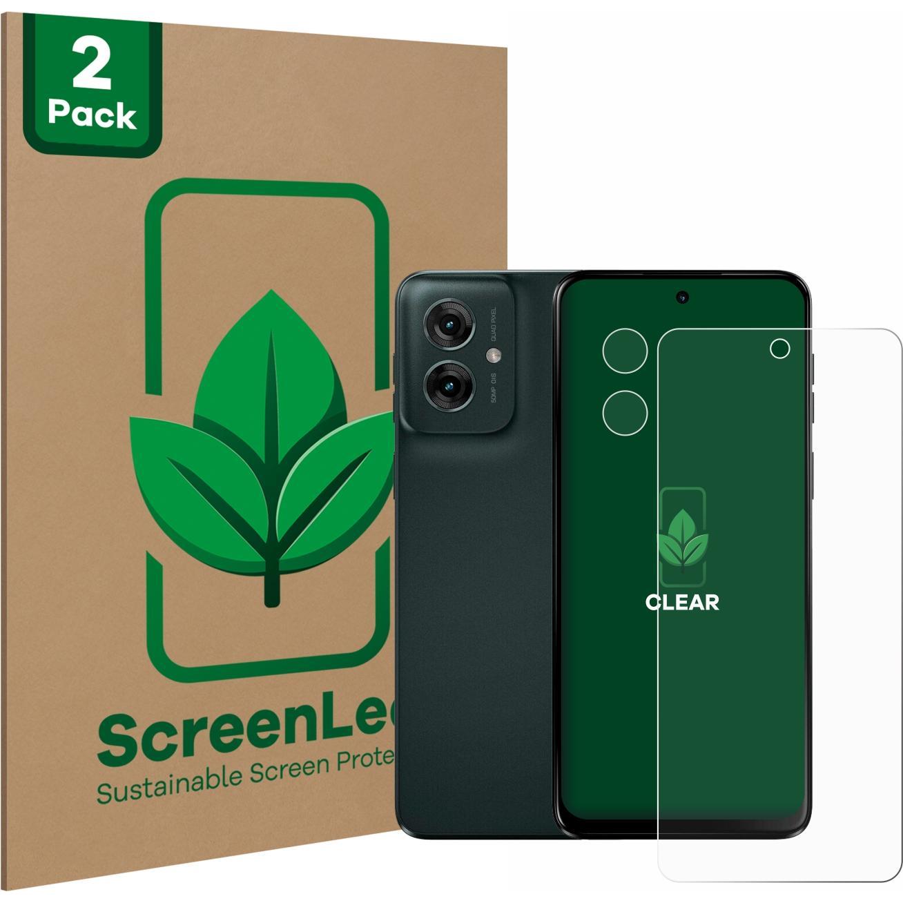 ScreenLeaf Schutzfolie nachhaltiger Displayschutz Displayschutzfolie Folie Klar Transparent (2 Stück, Motorola Moto C), ...
