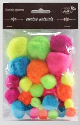 Actual product image Titanum Pompons intensive Farben 15mm-40mm 30 Stk