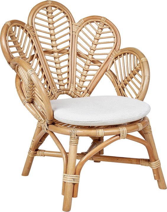 Beliani Children's Chair Rattan Natural Peacock Shape FLORENTINE II (High chair)
