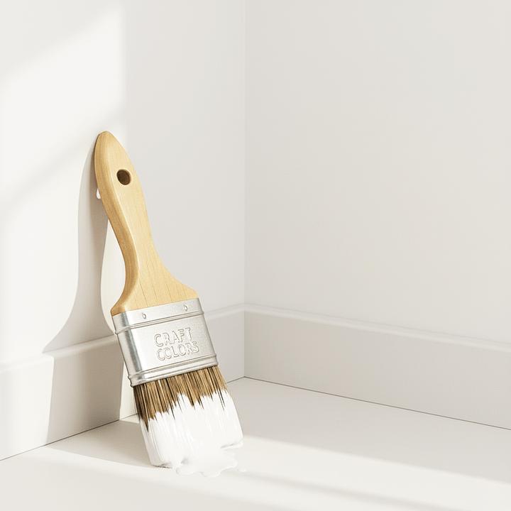 Actual product image Craft Colors 5L hochwertige Wandfarbe edelmatt – Kreidefarbe No. 901 Weiss (No. 901 White, 5 l)