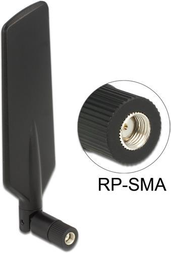 Delock LTE WLAN Dual Band Antenna RP-SMA (DECT, DVB-T, DVB-T2, Lora, 5G, 2G, Wi-Fi, DAB+, UHF, VHF, 3G, GSM, AM / FM)