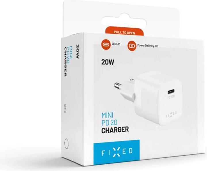 Image du produit Fixed Mini chargeur de voyage USB-C 20W, blanc (20 W, 1 portion)
