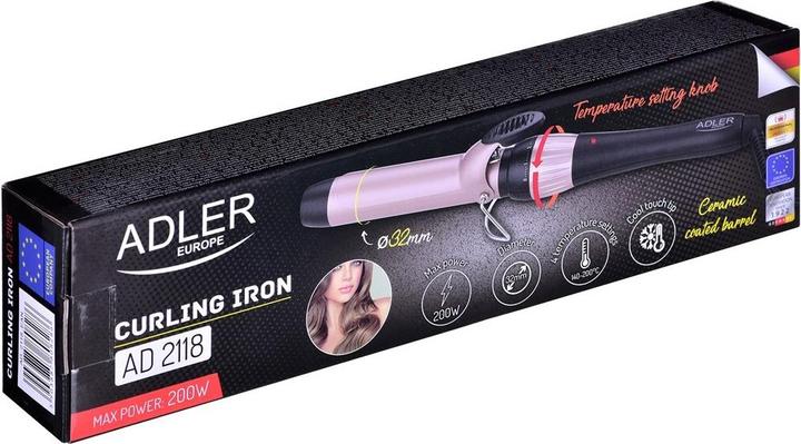 Image du produit Adler AD 2118 Fer à friser, noir/rose