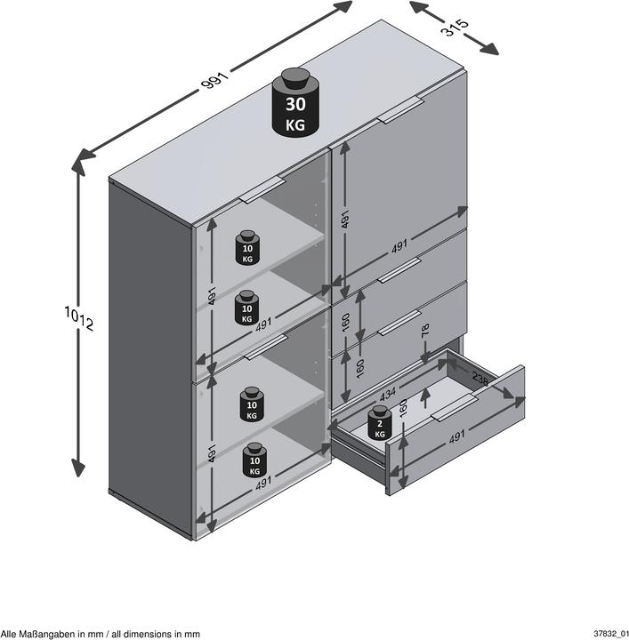 Produktbild FMD Möbel Aarav (99 x 31.5 x 101 cm)