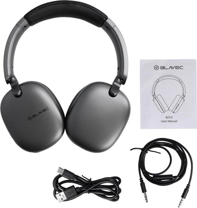 Produktbild Blavec Bluetooth Over-Ear Kopfhörer BO-10 Bass Expert ANC (BO10-B) schwarz (ANC, Kabellos)