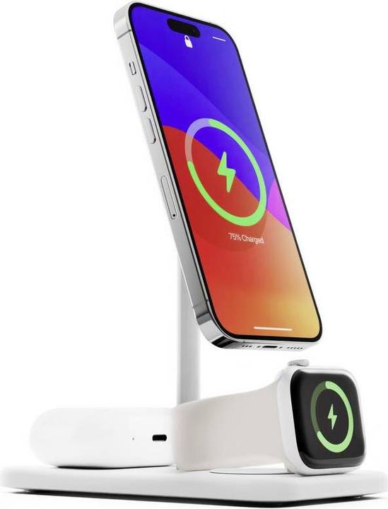 Immagine prodotto TwelveSouth HiRise 3 Deluxe - Qi2 stehendes kabelloses Ladegerät für drei MagSafe-Geräte (15 W)