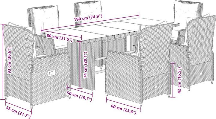 Produktbild vidaXL Garten Essgruppe
