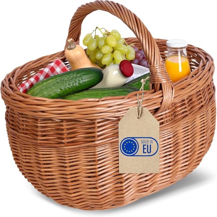Creative Home Grosser handgeflochtener Picknickkorb mit Henkel