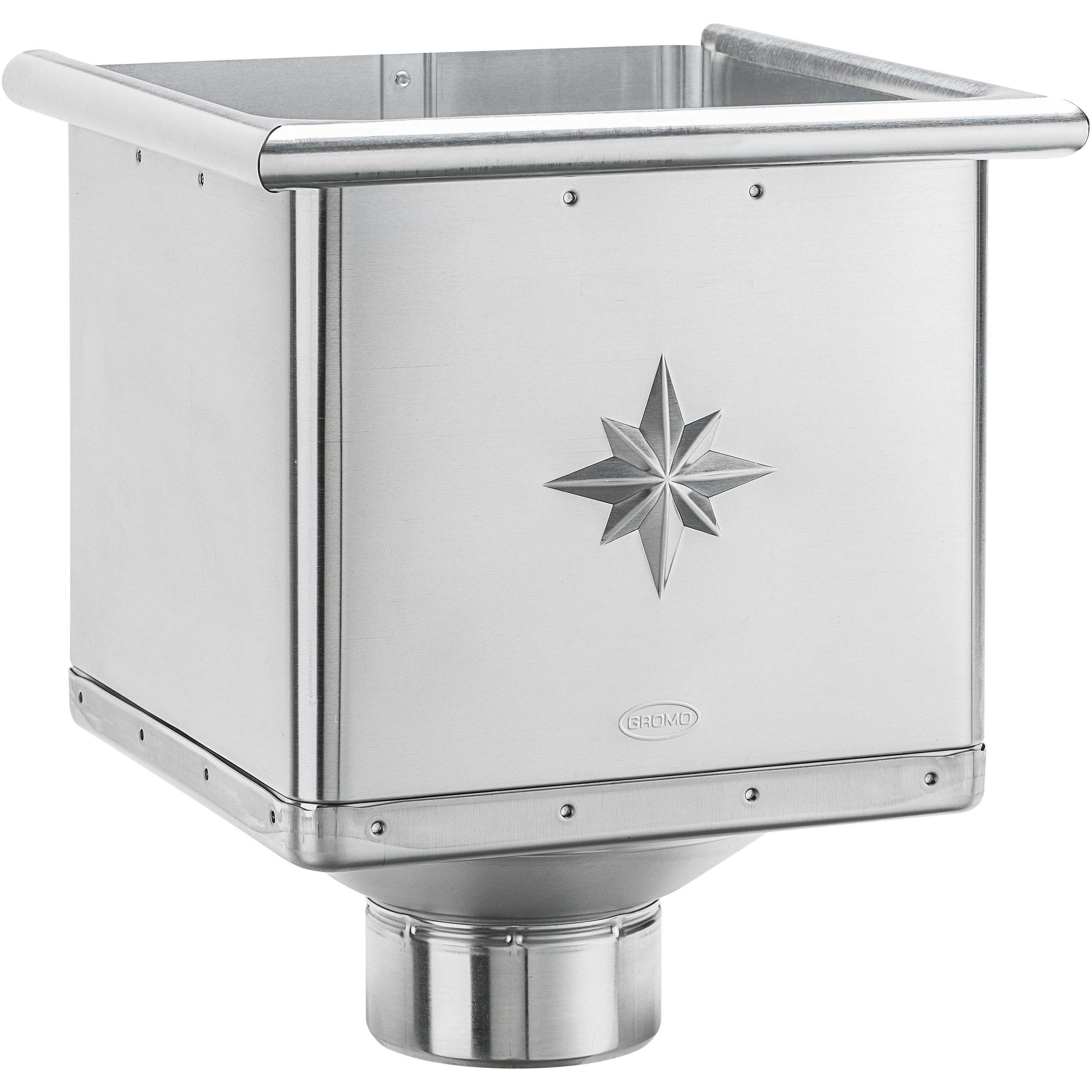 Grömo, Zubehör Elektroinstallation, Wasserfangkasten kubisch, Zink, verschiedene Grössen (Ausführung: Ø 100mm. 240mm bre...