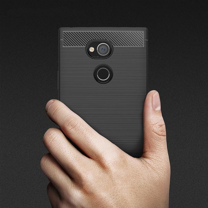 Produktbild König Design Hülle Handy Schutz für Sony Xperia XA2 Ultra Case Cover Bumper Carbon Optik Blau (Sony Xperia XA2 Ultra)