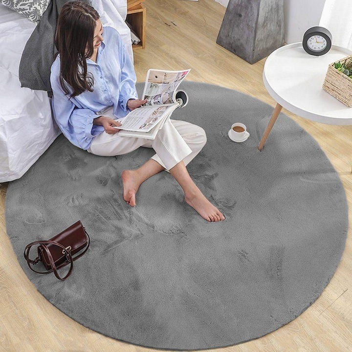 Immagine prodotto Strado Tappeto rotondo Rabbit 80x80 Argento (grigio chiaro) universale (80 x 80 cm)