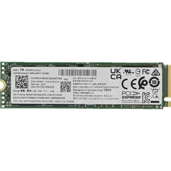 Dell 1TB, SSD, PCIe-34, M.2 (1000 GB, M.2), SSD