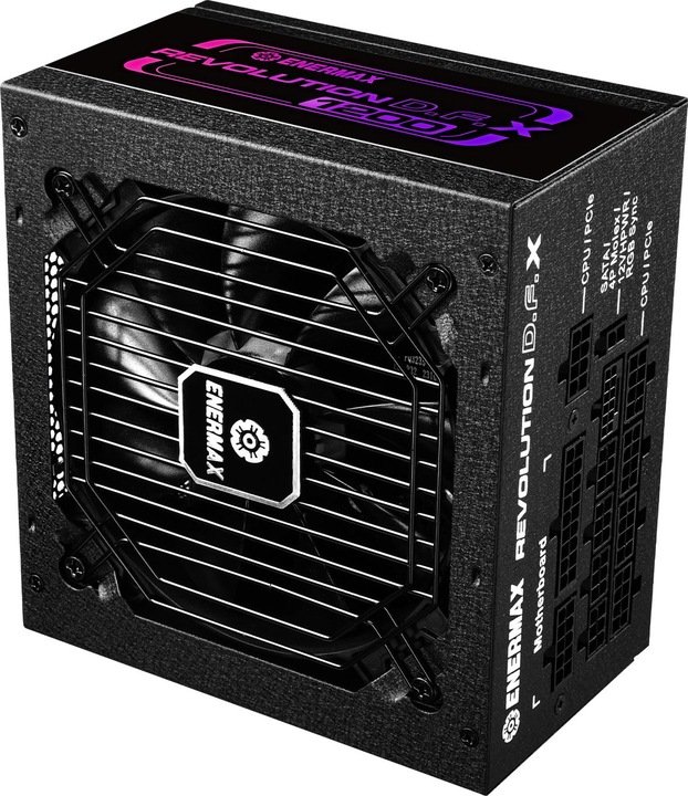 Actual product image Enermax Revolution D.F. X ARGB ATX3.0 PCI-e 5.0 Gaming PC Power Supply 1050W 80Plus Gold Full Modular 2X (1050 W)