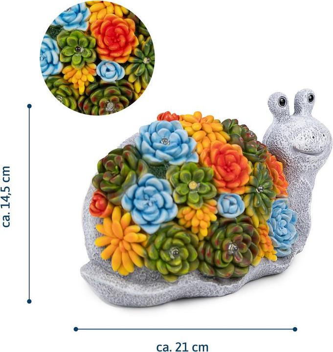 Immagine prodotto Dönges Decorazione solare da giardino a forma di lumaca con 6 LED, 190x100x120 cm