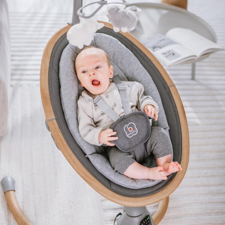 Produktbild BabyGo Babywippe Homey wood grey