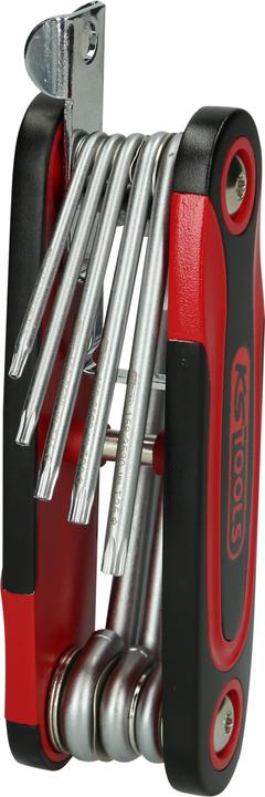 Image du produit KS Tools Clé coudée dans un support pliable, Torx percé, 8 éléments.