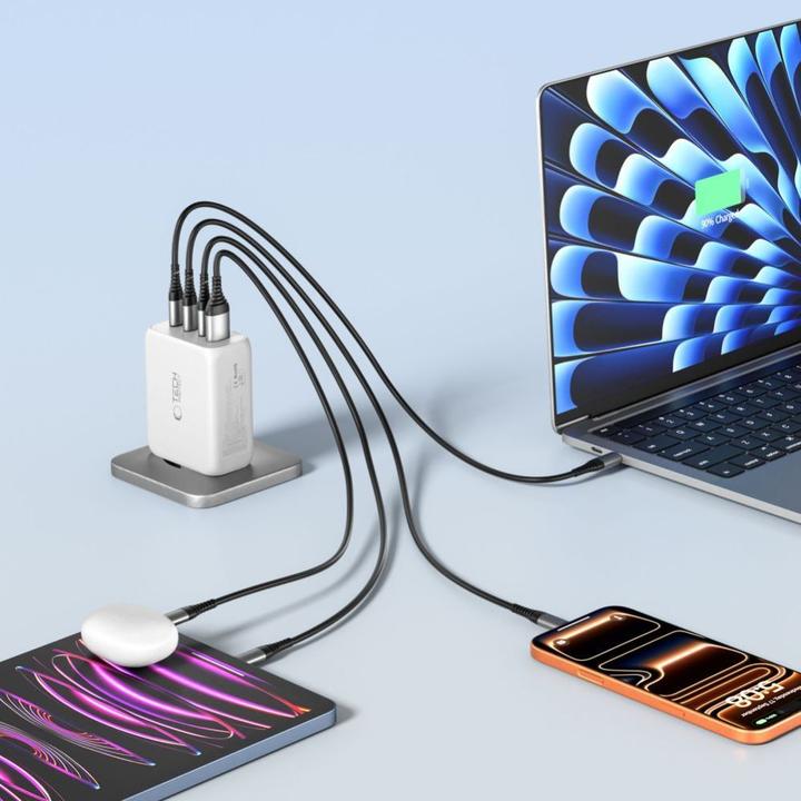 Image du produit Tech-Protect NC200W-GAN 4-PORT NETZTEIL PD 200W / QC3.0 WEISS (200 W, 4 ports)