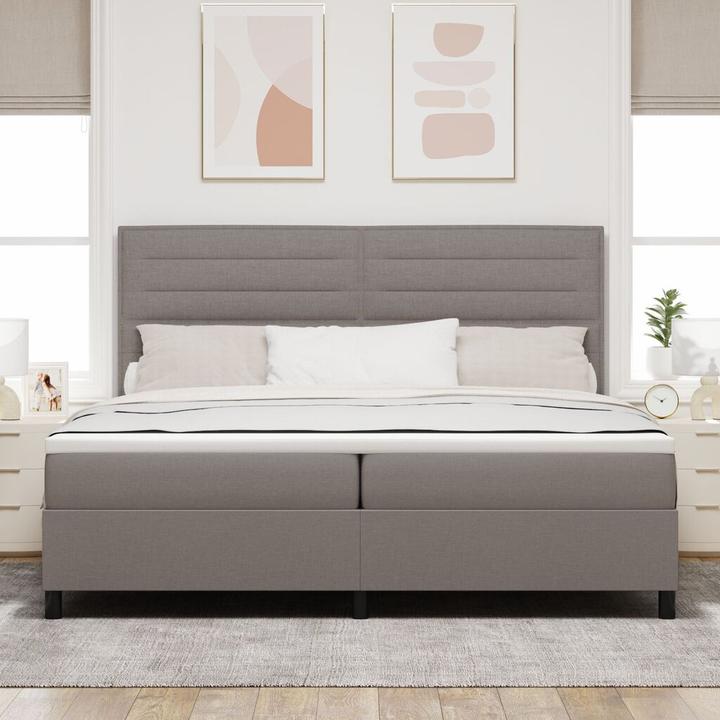 Actual product image vidaXL Taupe Boxspringbett mit Matratze 200x200 cm Stoff (200 x 200 cm)