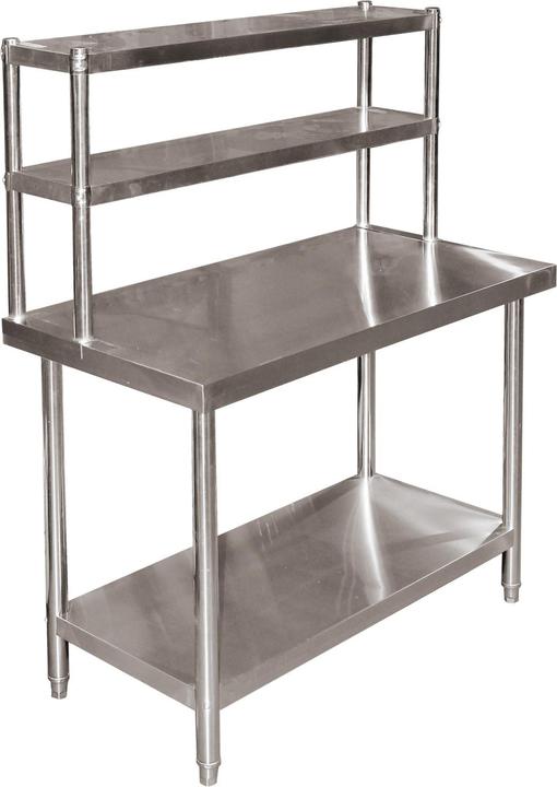 Image du produit Wiltec Table de travail en acier inoxydable 120x60x85cm réglable en hauteur Table de restaurant