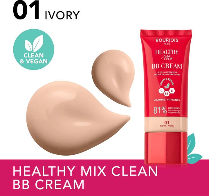 Produktbild Bourjois Healthy Mix Clean & Vegan BB Cream (01 Ivory, 30 ml)
