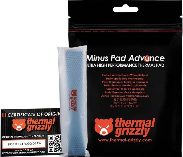 Productafbeelding Thermal Grizzly TG Minus Pad Advance - 120x20x1,0 mm 4 pcs (1 mm)