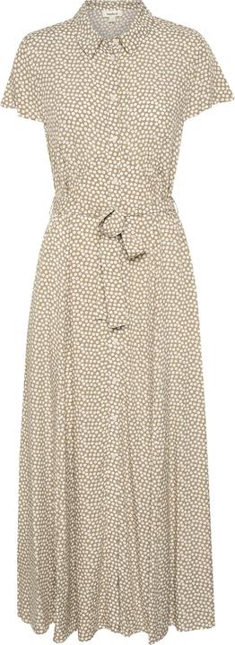khaki green and white dots