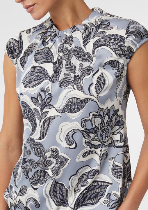 Image du produit Comma Bluse Satinbluse mit Raffung und All-over-Print (34)
