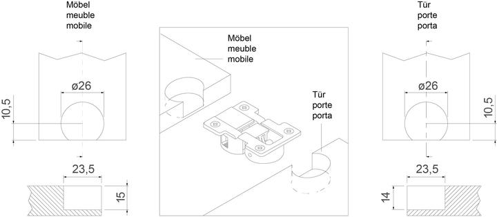Actual product image Effegi Brevetti Flap hinges Ankor GTA