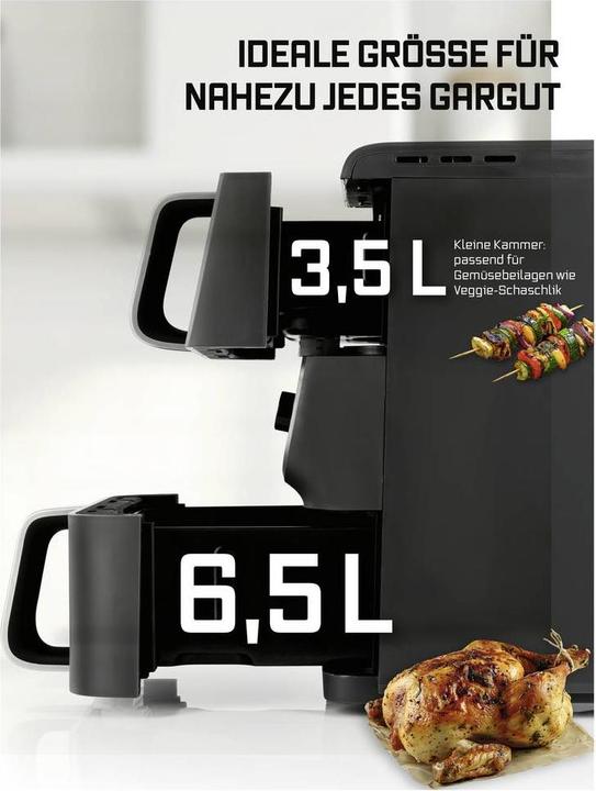 Actual product image Gourmetmaxx FryUp Dual Chamber Air Fryer