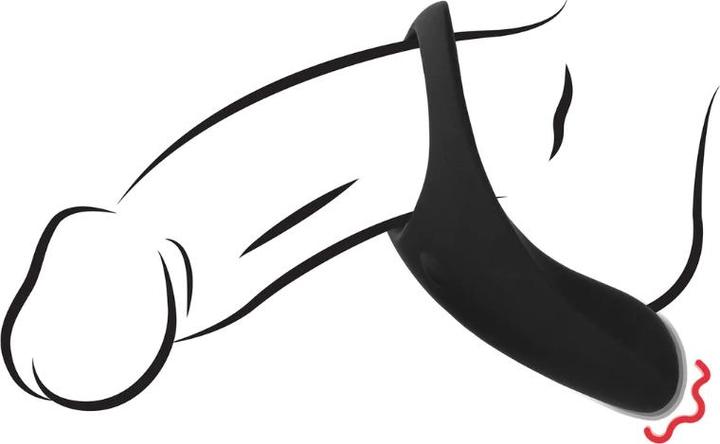 Produktbild Shots Pointed Vibrating Cock Ring - Licorice Black (4.70 cm)