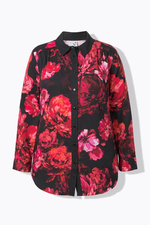 Immagine prodotto Ulla Popken Camicia con rose, collo da camicia e maniche lunghe (60)