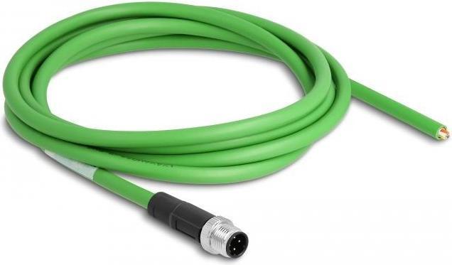 Produktbild Delock Netzwerkkabel M12 4 Pin D-kodiert zu offenen Kabelenden TPU 2 m (SF/UTP, 2 m)