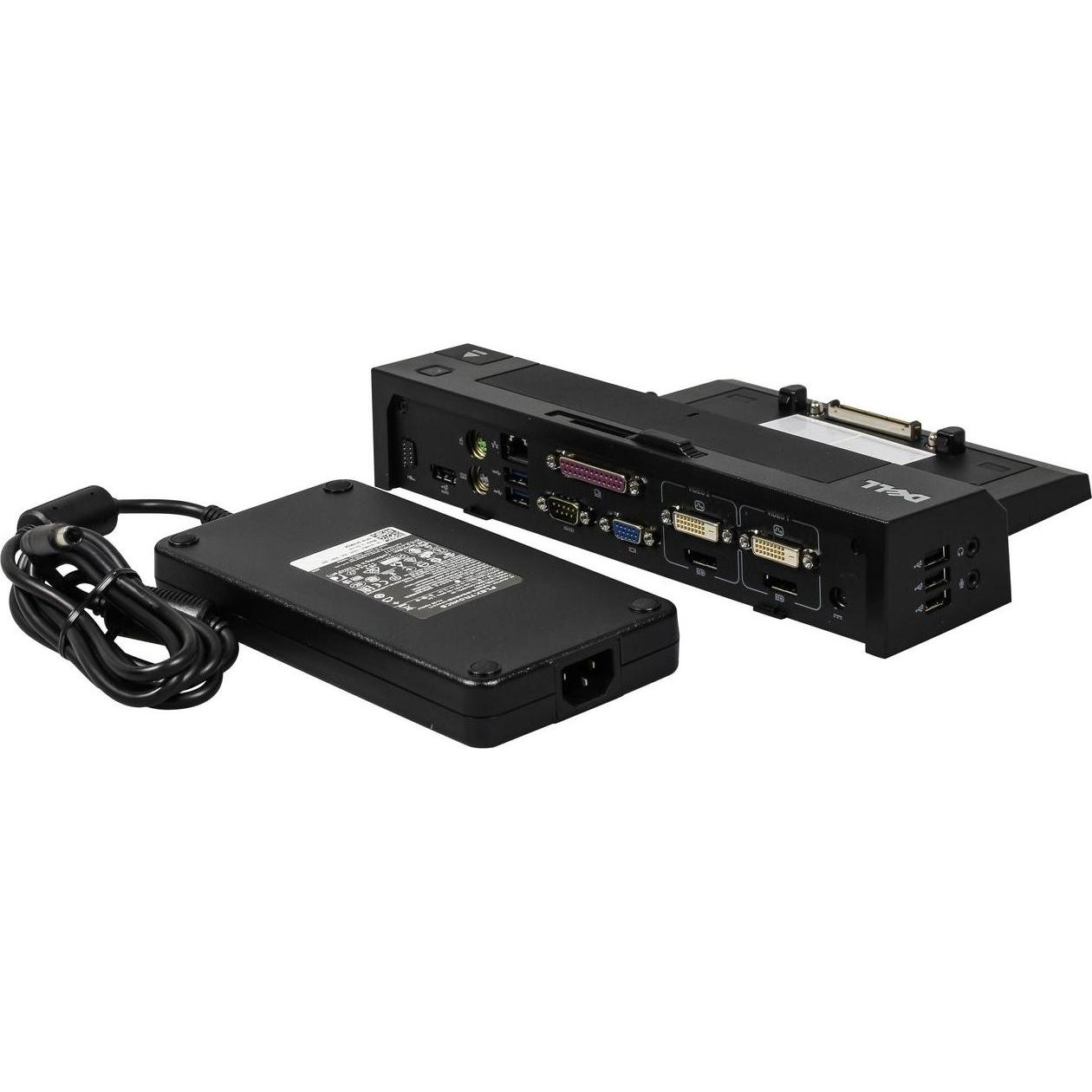 Dell Advanced E-Port II (Docking Port, 2 Ports), Dockingstation + USB Hub, Schwarz