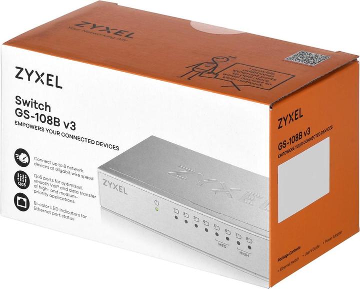 Actual product image Zyxel GS-108B v3 (8 ports)