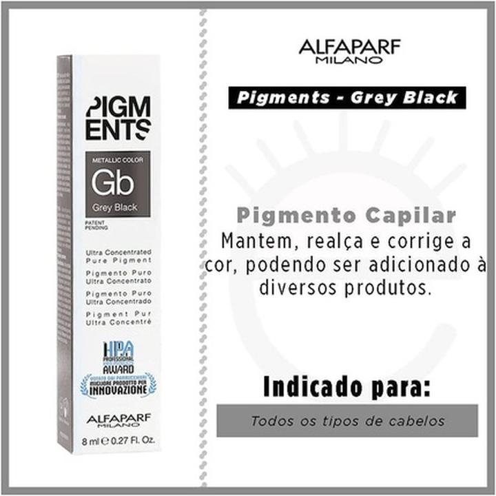 Produktbild Alfaparf Milano Pigmente Farbe Grau Schwarz 48ml (Schwarz)