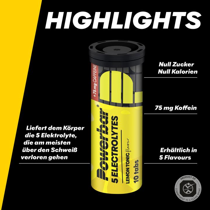 Image du produit Powerbar 5 Electrolytes (Citron, Caféine, 12 x)