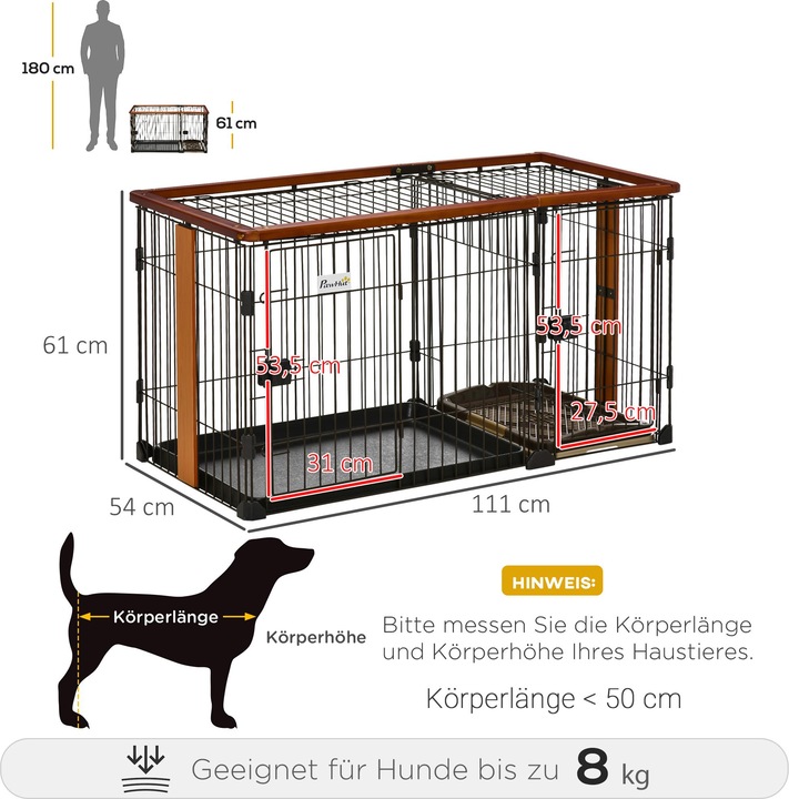 Actual product image PawHut Dog cage with tray